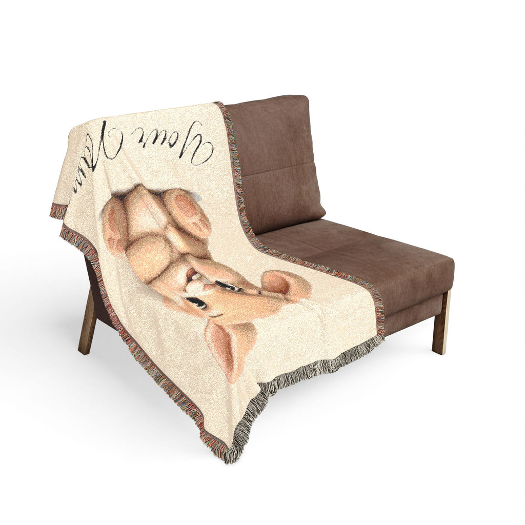 Chubby Baby Bunny Woven Blanket